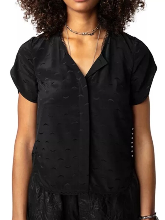 Zadig & Voltaire Tops - 🌟NWT🌟 ZADIG & VOLTAIRE Tiffany Jacquard Wings Silk Blouse In Black